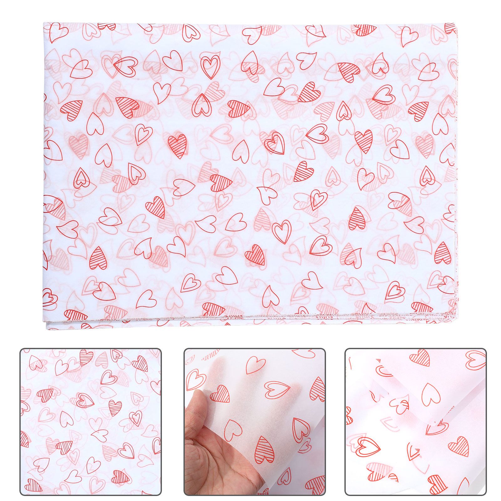 Pattern Tissue Paper - 28Sheets Heart Pattern Floral Wrapping Paper