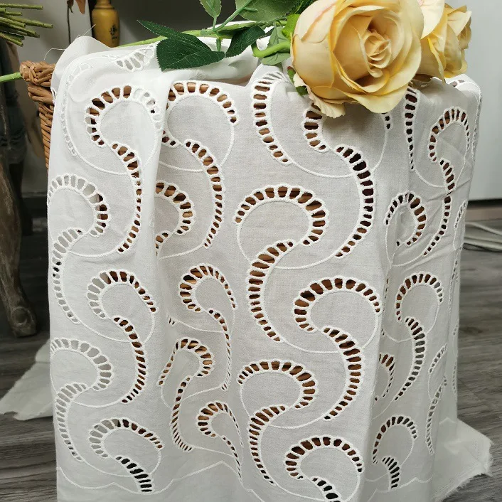 100% cotton embroidered hollow - đánh giá và giá Sewing Eyelet Fabric