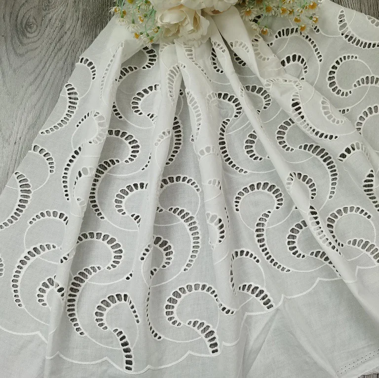 100% cotton embroidered hollow - đánh giá và giá Sewing Eyelet Fabric