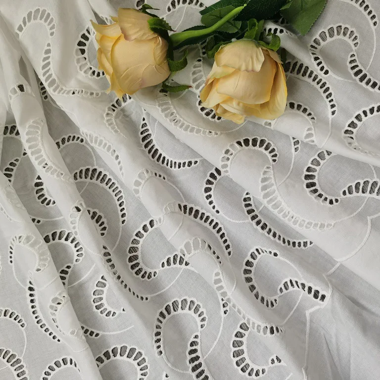 100% cotton embroidered hollow - đánh giá và giá Sewing Eyelet Fabric