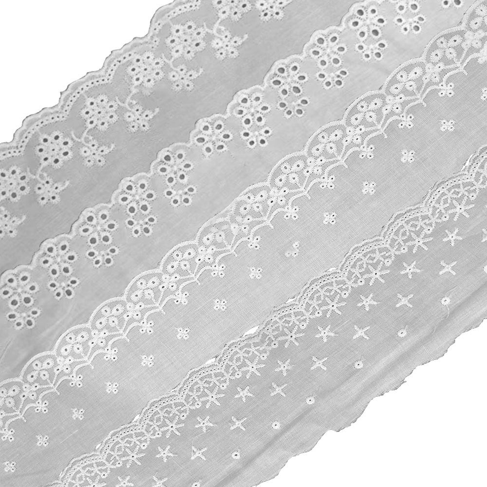 Embroidery White Lace Fabric C - đánh giá và giá Sewing Eyelet Fabric