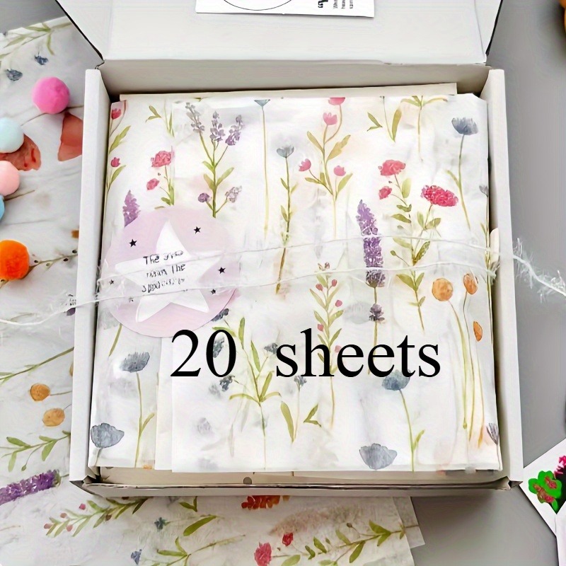 20 Sheets Lavender Print Gift  - đánh giá và giá Pattern Tissue Paper